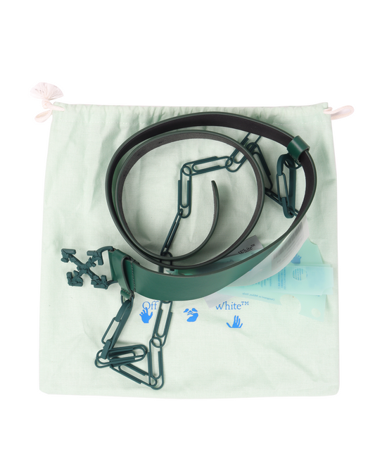 Paperclip Leather Chain Belt