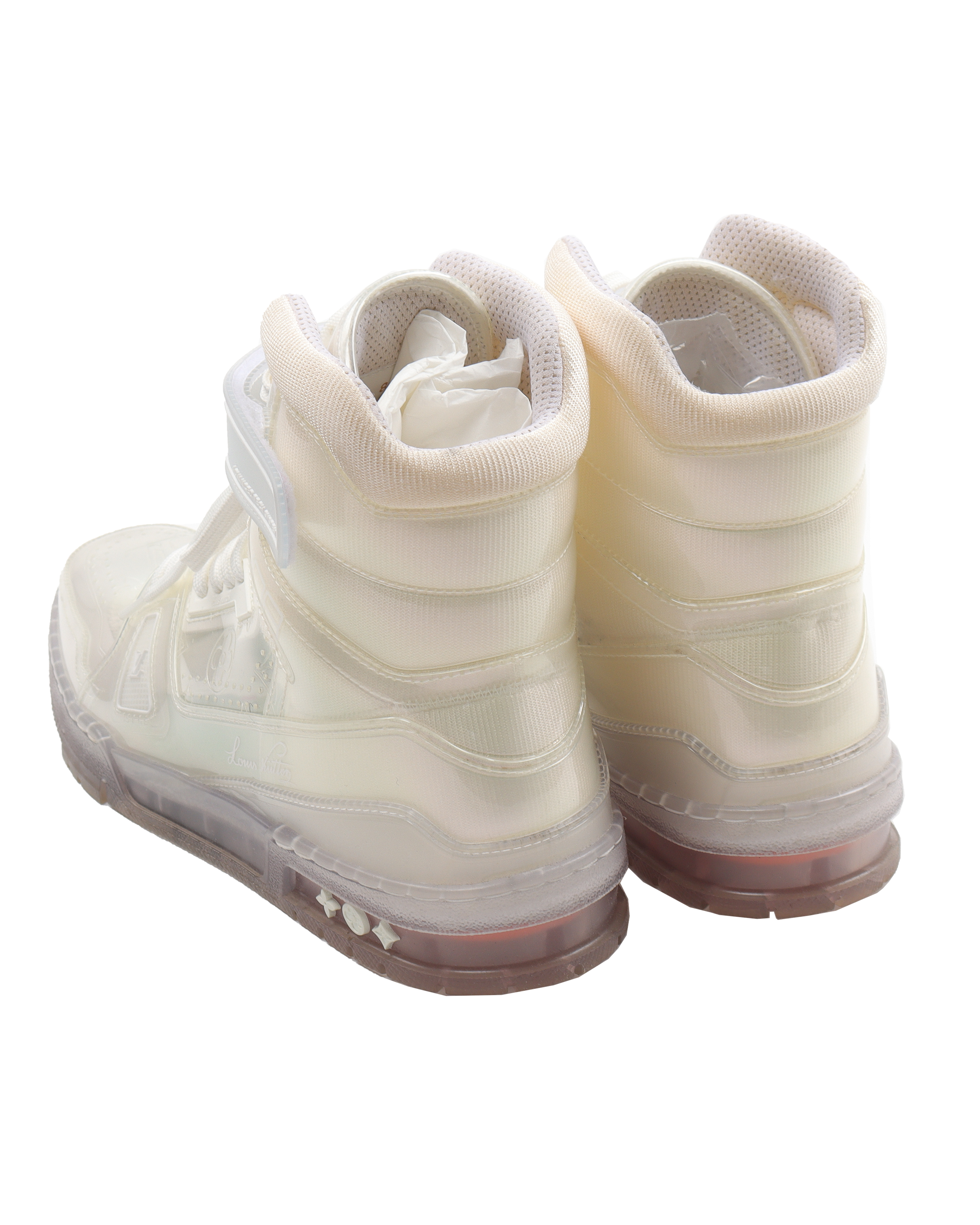 NWT Louis Vuitton Men's Transparent Clear Trainer Sneakers Strap 8 9  AUTHENTIC