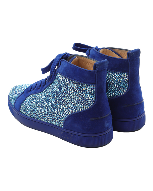 Louis Rhinestone Atlantic Flat Suede