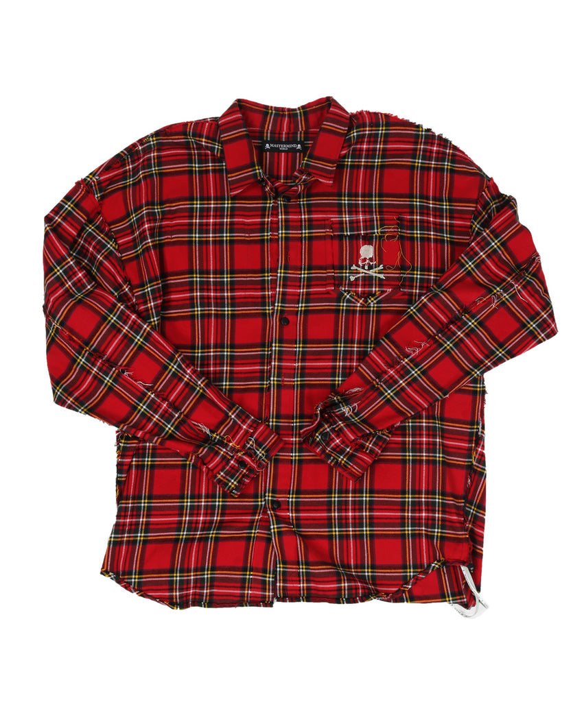 Embroidered Logo Distressed Flannel