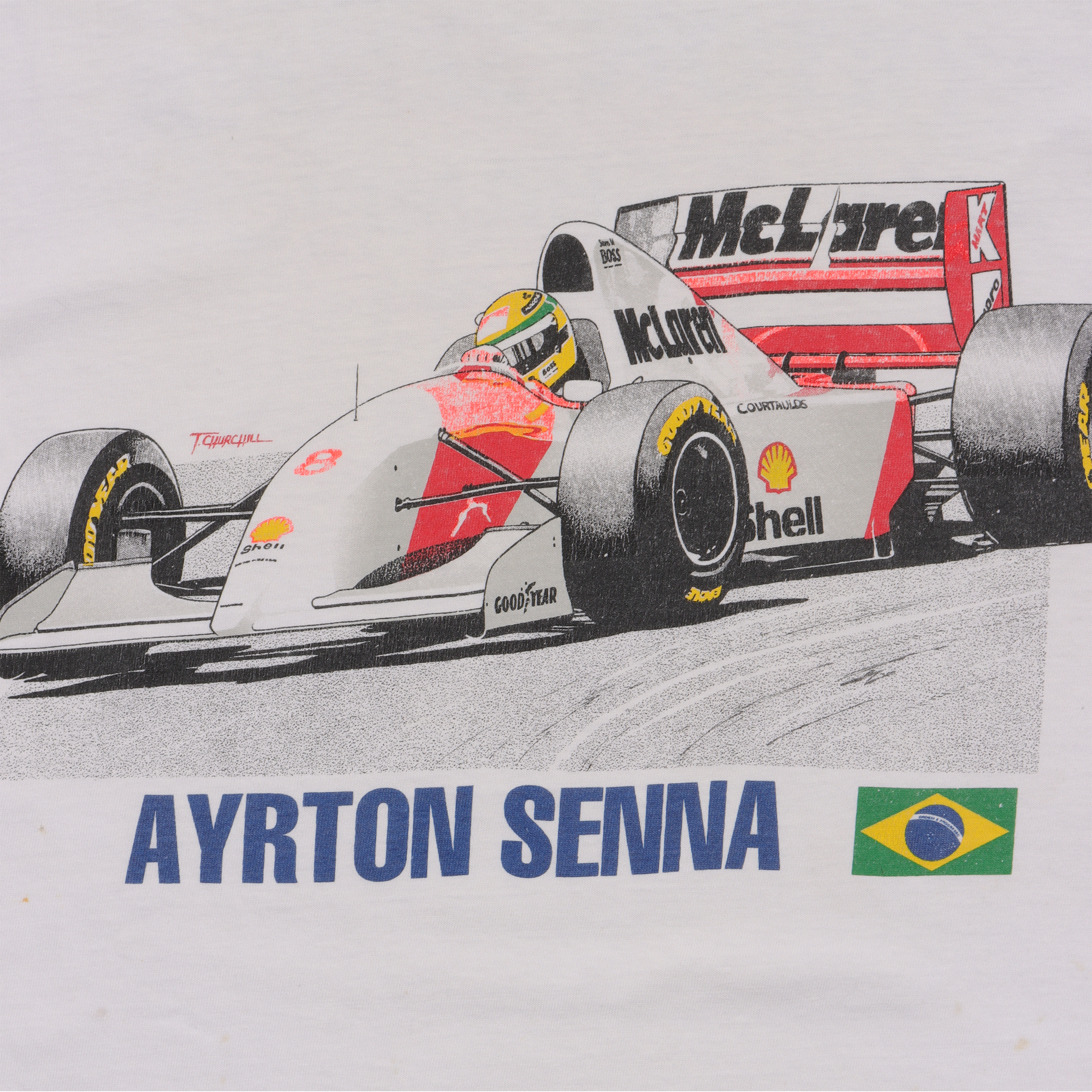 1980's Arton Senna McLaren F1 Racing T-Shirt