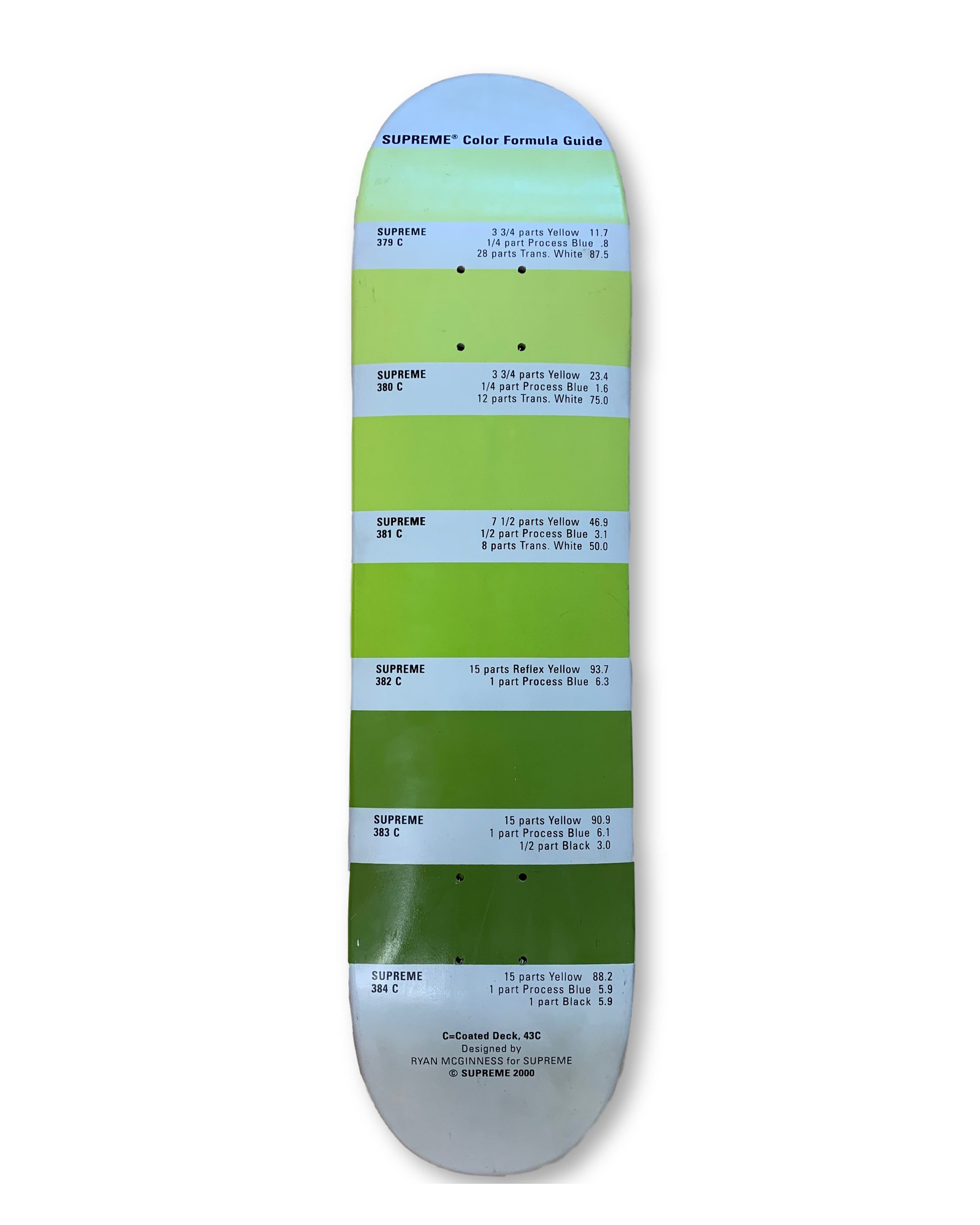 Ryan Mcguiness x Supreme Skate Deck Pantone (2000) - Green/Yellow