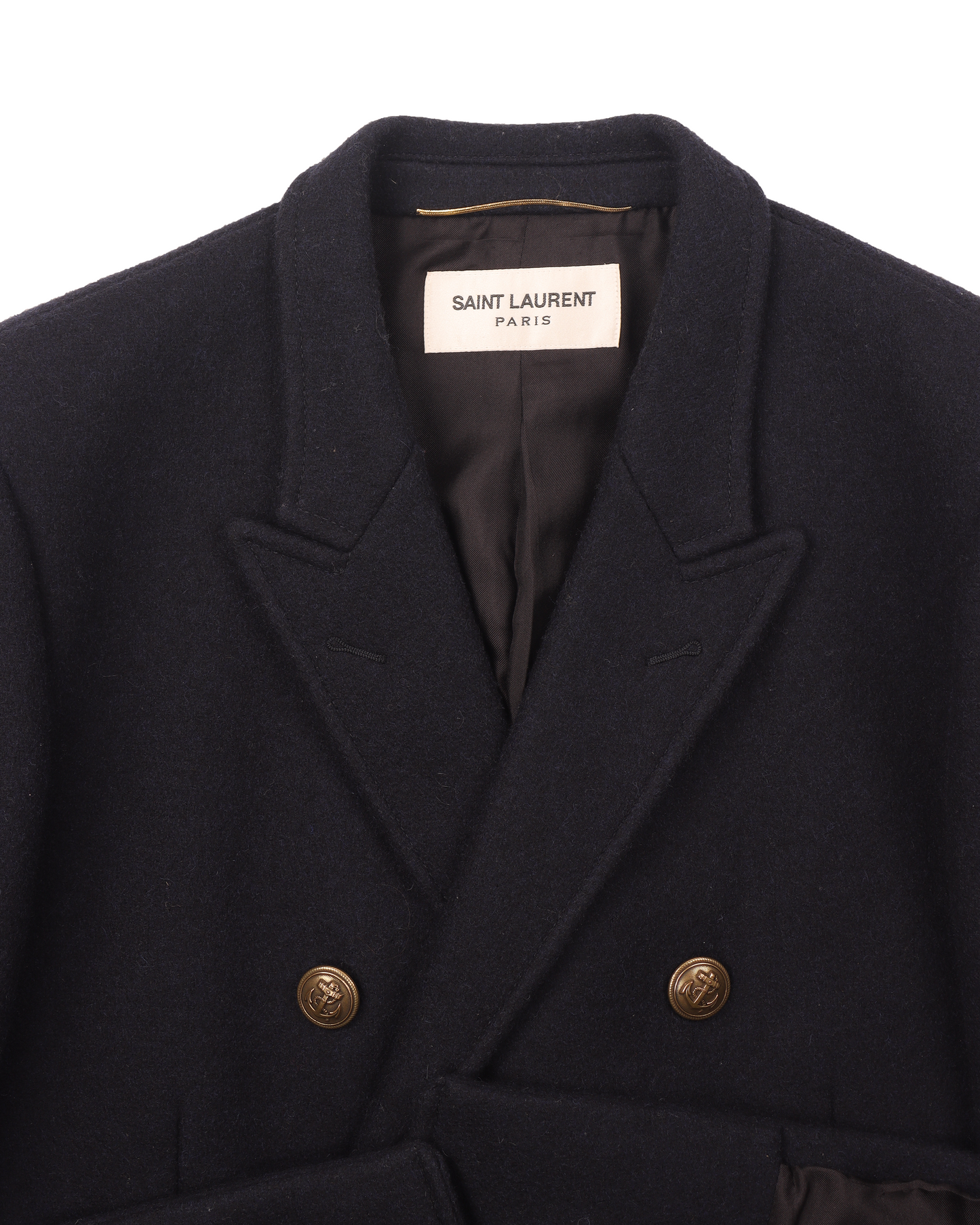 コート Saint Laurent FW24 MP11 SHORT PEACOAT (810508Y080W 1000) SAINT LAURENT - Oversize pea coat in wool | Leam Roma