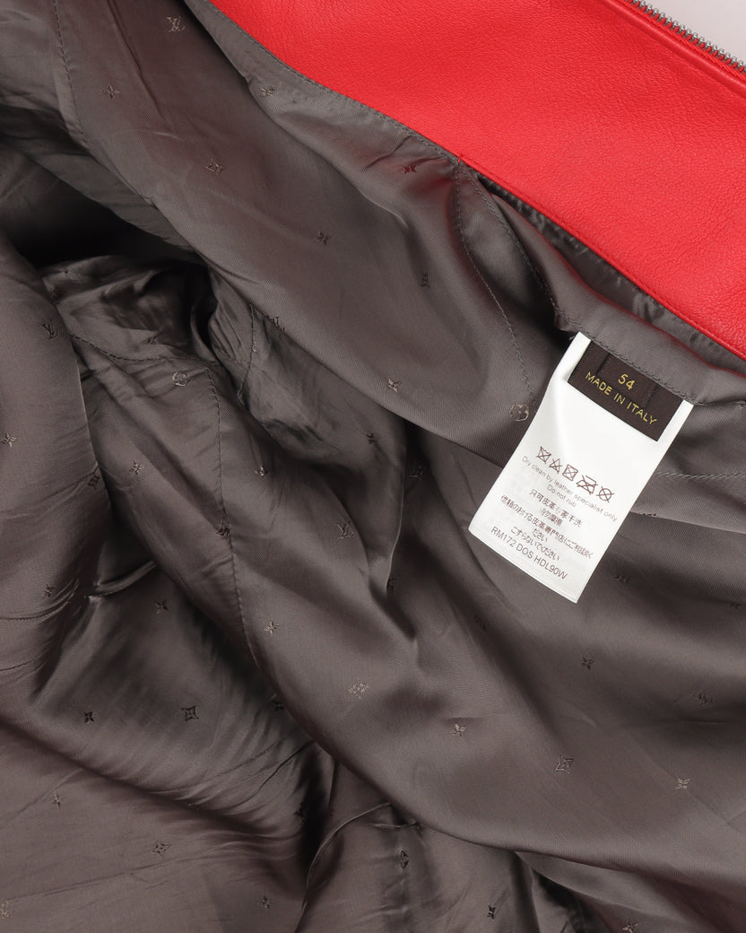 Supreme Leather Monogram Bomber Jacket