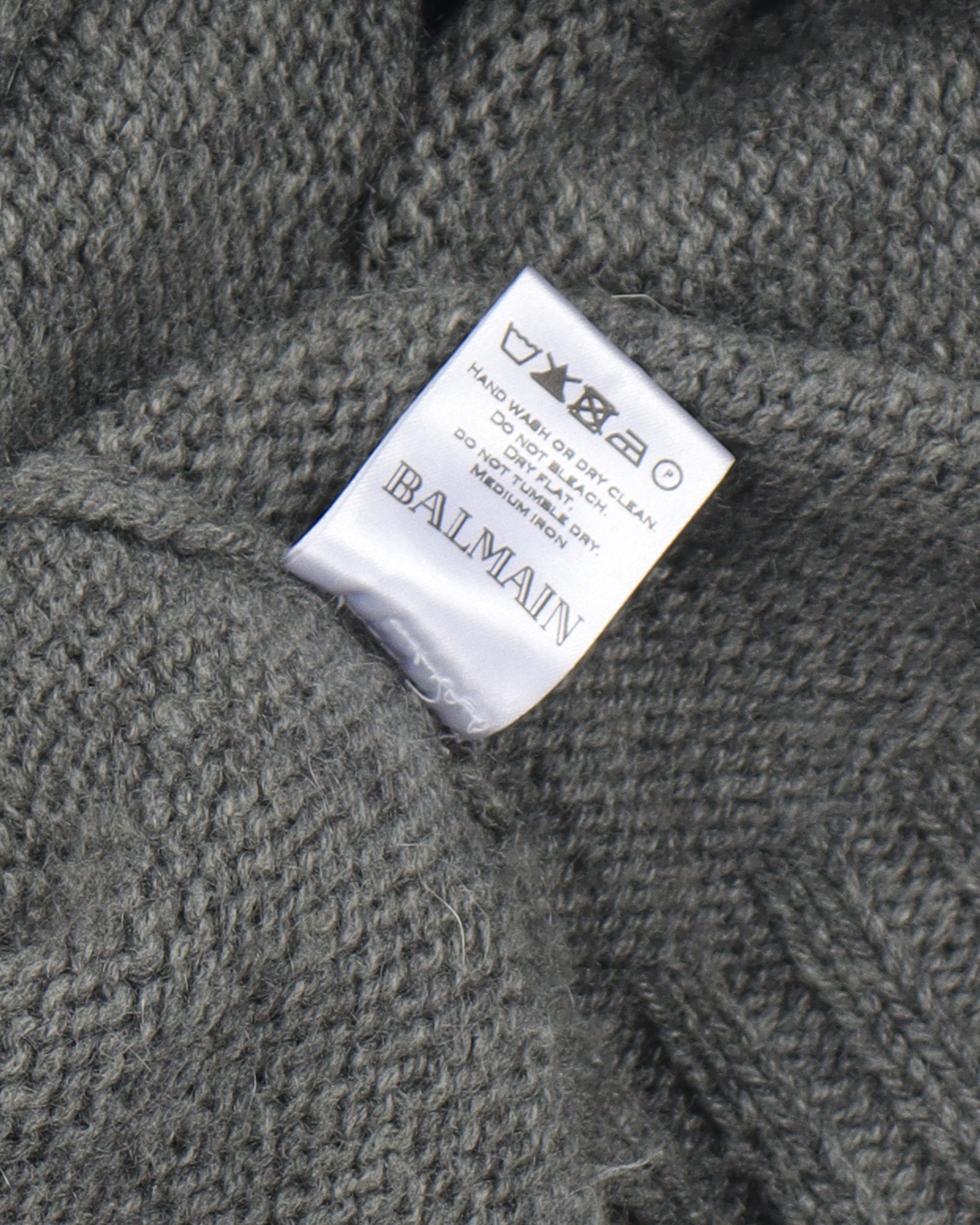 Grey Knit Cashmere Cardigan Sweater