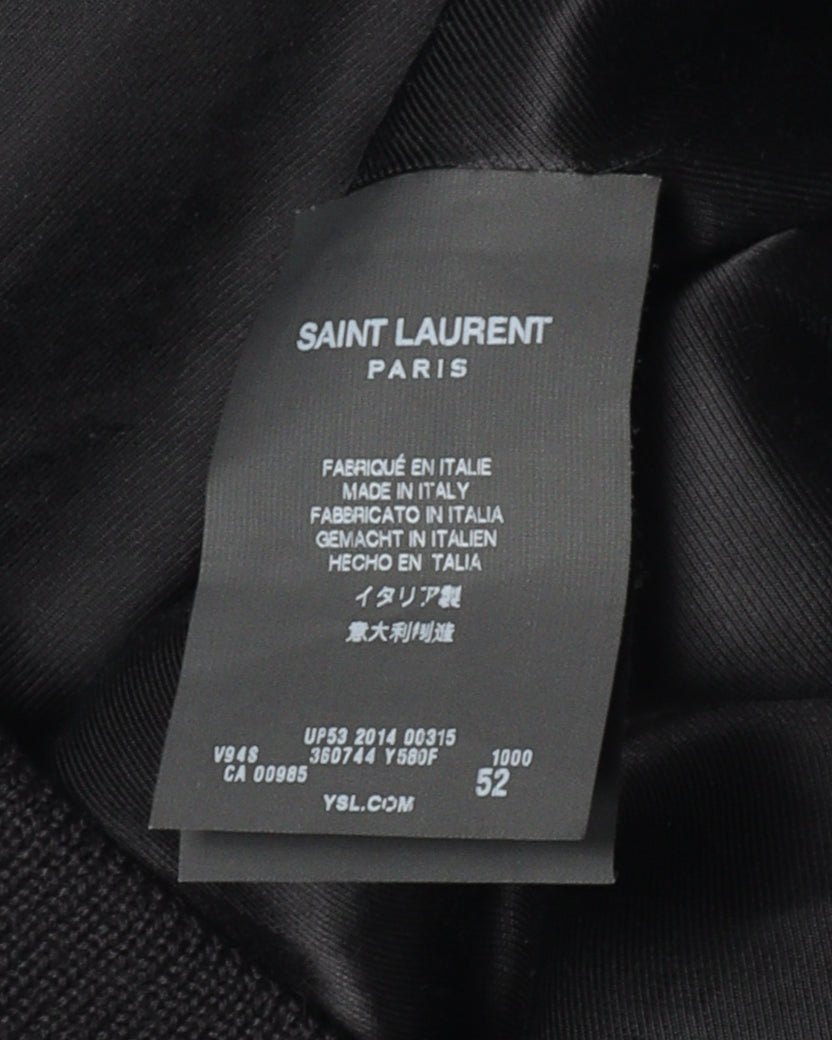 Zip Up Wool / Leather Jacket