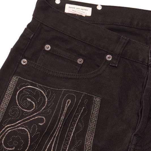 SS2015 Embroidered Denim Pant